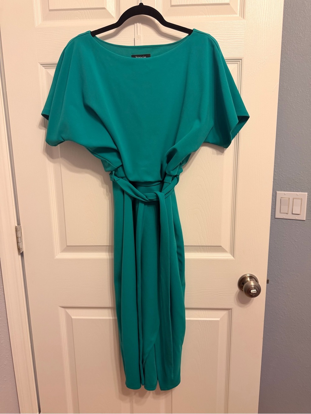 Kensie Teal Belted Midi Sheath Dress - Picture 2 of 2